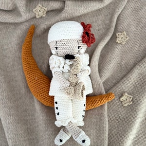 little white clown PIERROT with his saxophone, a special gift for special events image 5