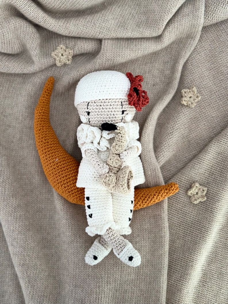 little white clown PIERROT with his saxophone, a special gift for special events image 5