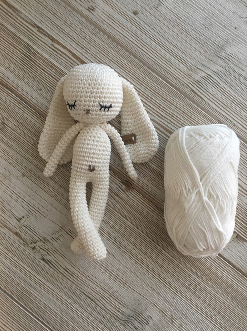 longear crochet amigurumi Bunny PAN PAN,crochet toy for newborn baby bunny,a birth or shower gift, photo session white-blanc 105