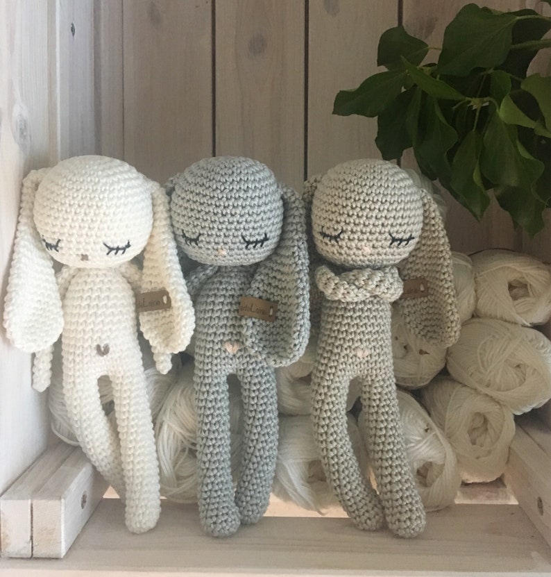 longear crochet amigurumi Bunny PAN PAN,crochet toy for newborn baby bunny,a birth or shower gift, photo session image 1