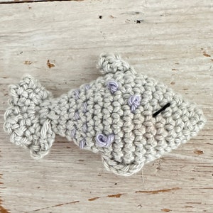 crochet pattern little polar bear PLUME with his plushie fish, a special gift for special events image 8