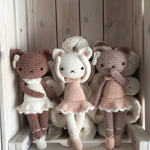 Amigurumi gehäkelte Ballerina Puppe Katze ALICIA, besonderes Geschenk für Neugeborene Baby oder Photo Prop