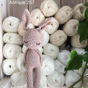 Adorable lapin GOLDIE câlin amigurumi en algodón para bebé, cadeau d'anniversaire, de naissance, pour la sesión de fotos. antique 257