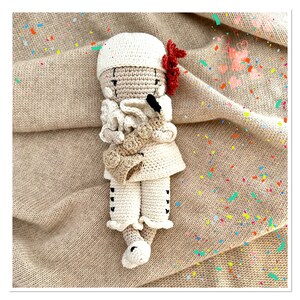 little white clown PIERROT with his saxophone, a special gift for special events image 2