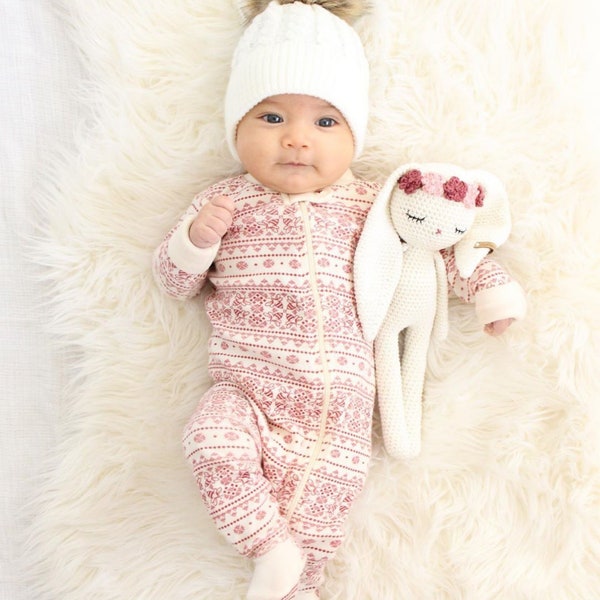 Crochet Bunny with Flower Headband: Handmade Cotton Amigurumi Toy