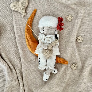 little white clown PIERROT with his saxophone, a special gift for special events image 1