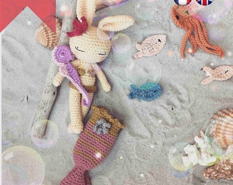 crochet pattern bunny NAÏA et her friends (US) and french, easy level for beginners, amigurumi crochet  handmade, DIY