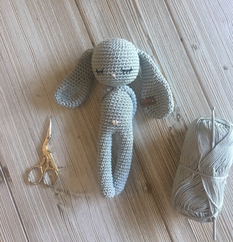 longear crochet amigurumi Bunny PAN PAN,crochet toy for newborn baby bunny,a birth or shower gift, photo session bleu-gris 172