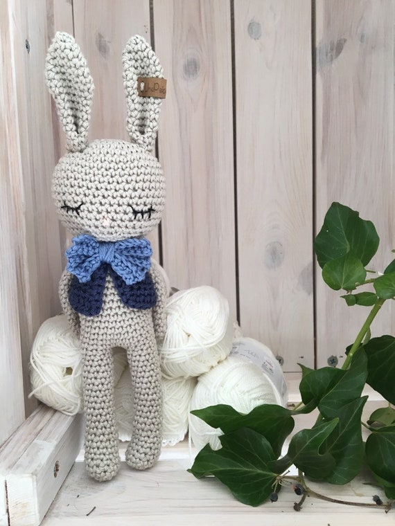 a lovely newoborn gift crochet toy newborn gift for baby shower or first photo prop crochet amigurumi Bunny with flower headband