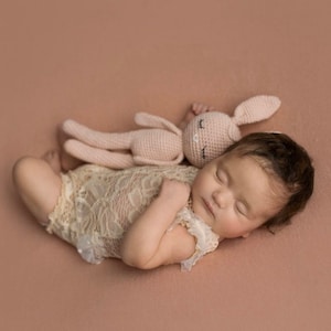 crochet Bunny LUCKY, a crochet toy for a newborn or child gift, newborn photo prop or photo session image 6