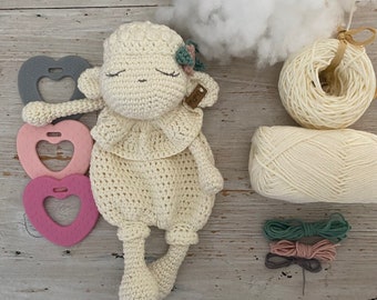 mouton NUAGE,  un doudou plat en crochet