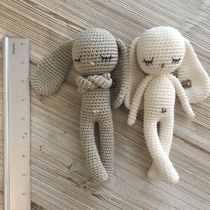 longear crochet amigurumi Bunny PAN PAN,crochet toy for newborn baby bunny,a birth or shower gift, photo session grey 248