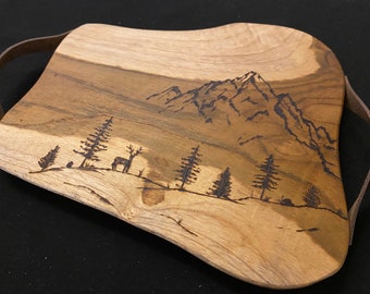 Nature inspired cutting board or serving tray