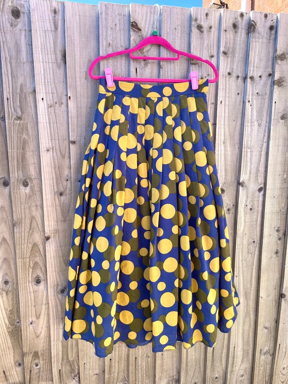 Vintage 80s Jacques Vert midi skirt polka dot cut… - image 2