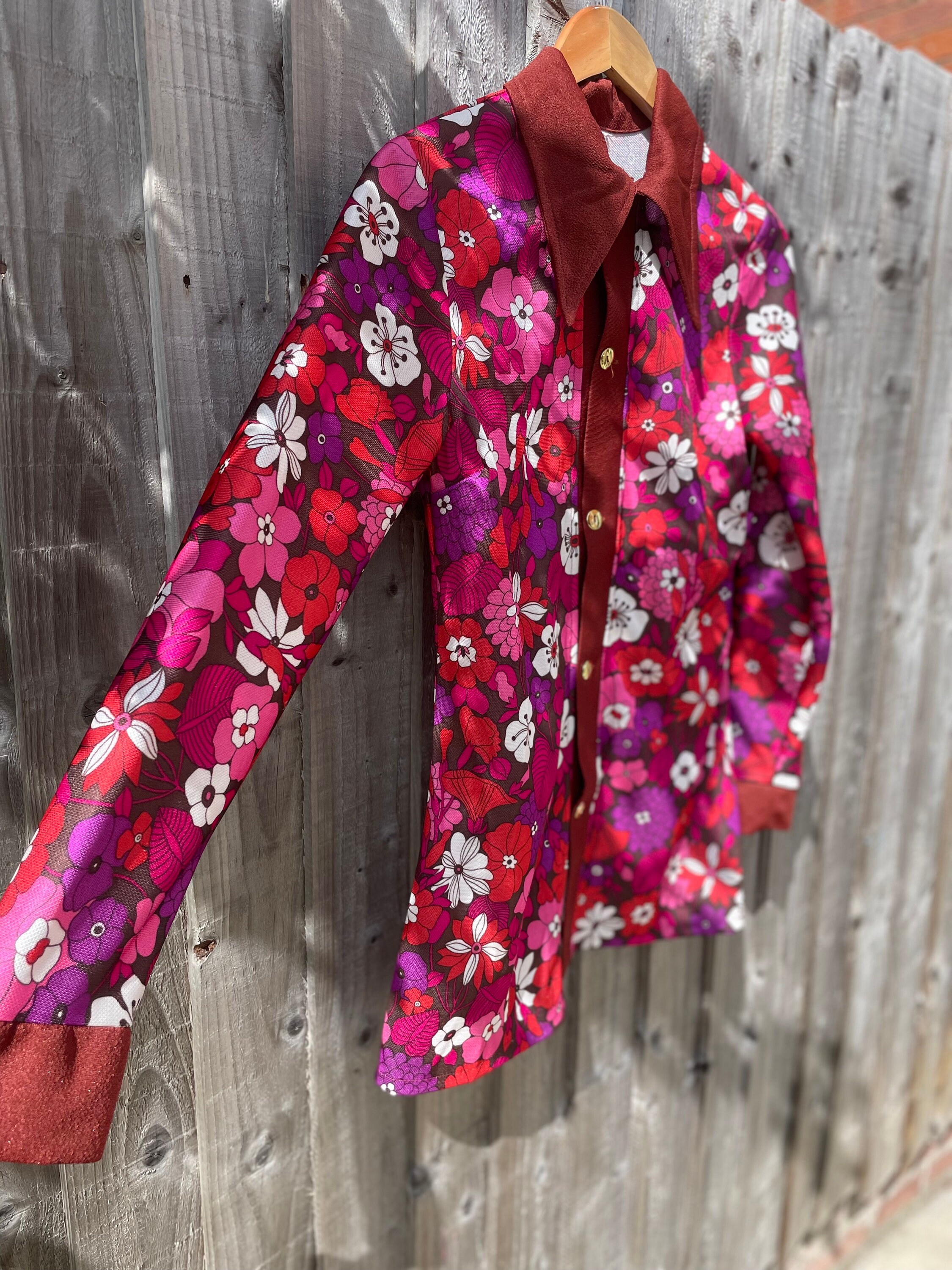 70s Flower Shirt - Etsy