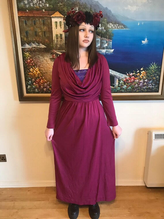 plum boho dress