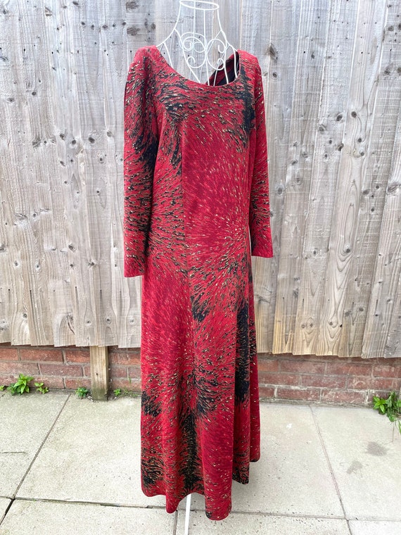 Vintage 80s 90s Red Maxi Dress Goth Whimsigoth Witch Black and - Etsy UK