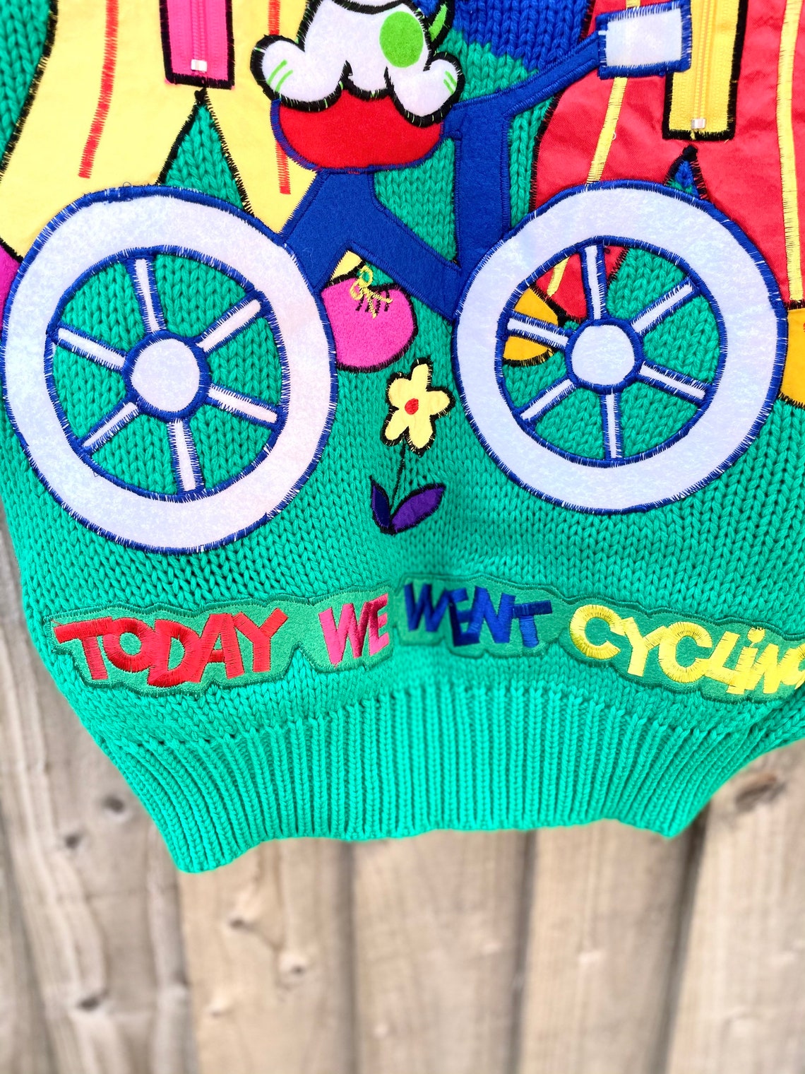 Vintage 80s 90s jumper novelty fun colourful playful knitwear Etsy