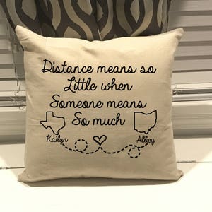 Cute Long distance BFF gift, long distance best friend gift, Long Distance BFF Pillow Case, Bestie Gift, Best friend Day, Missing you