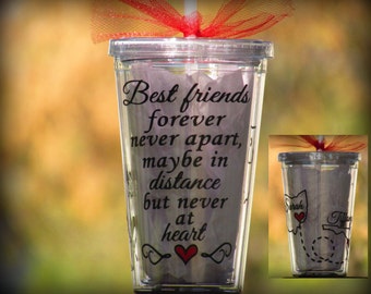 Best friend, Best Friend Gift, Friendship Gift, Gift for friends, Gifts for her, Long Distance Friends, Long Distance Cup, Best friend cup