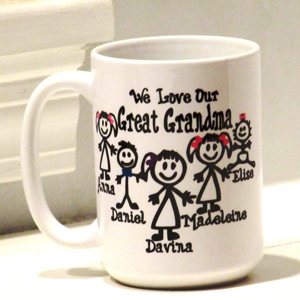 Personalized great grandma gift, great grandpa mug, unique great grandmother mug, great greatmother Fathers Day gift fast Shipping