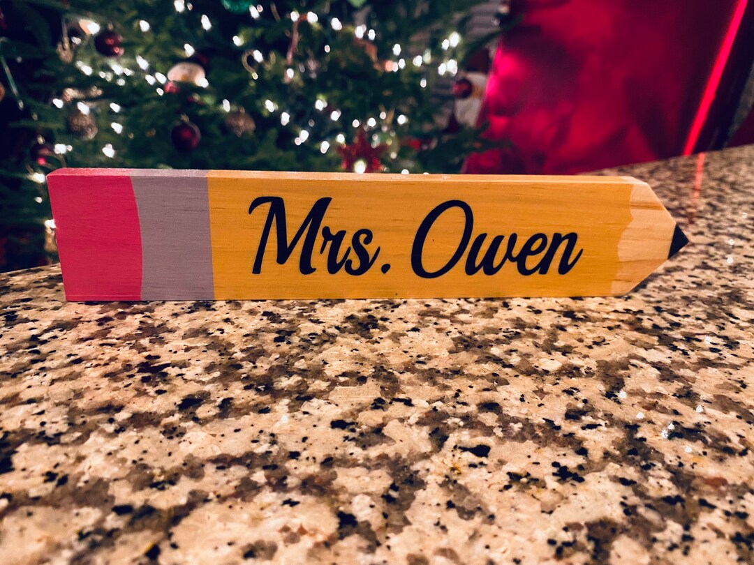 Pencil Name Plate for Teachers Desk, Teacher Gift Etsy