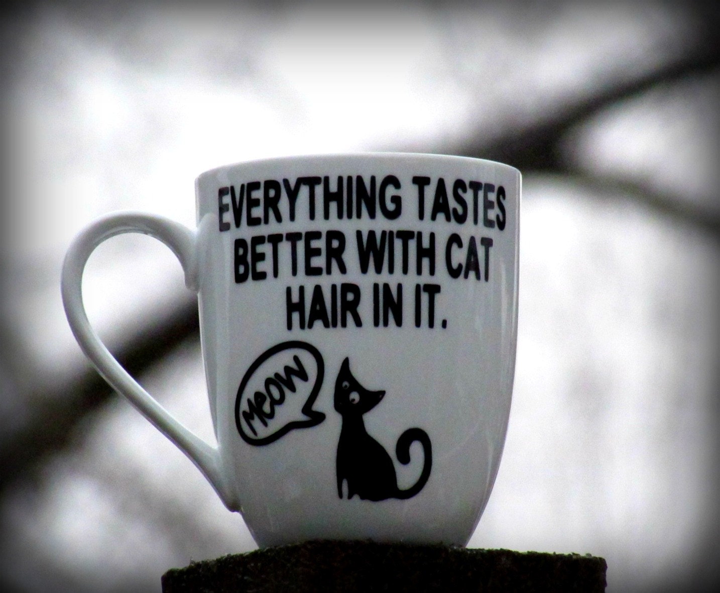 MUG "Everything tastes better with Cat Hair in it" Free Shipping. 