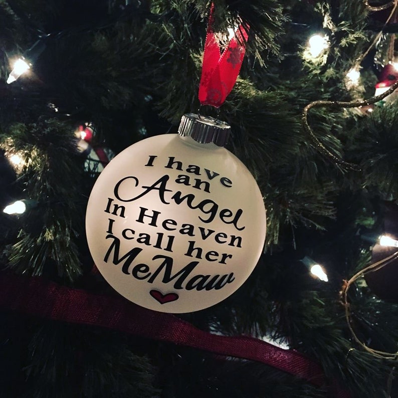 Personalized ornament Christmas stocking In memory of ornament I have an angel in heaven I call her ornament Stocking stuffer ornament