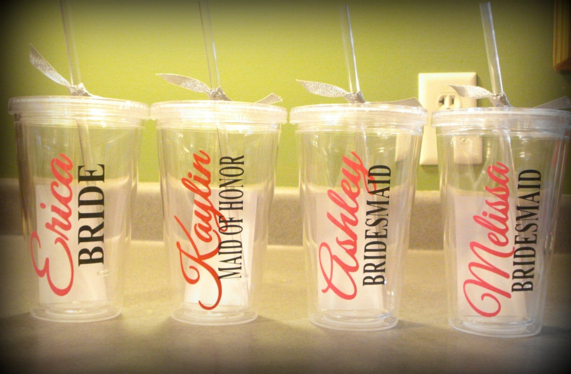 Personalized Wedding Party Tumblersset of 5 Wedding Gifts Etsy