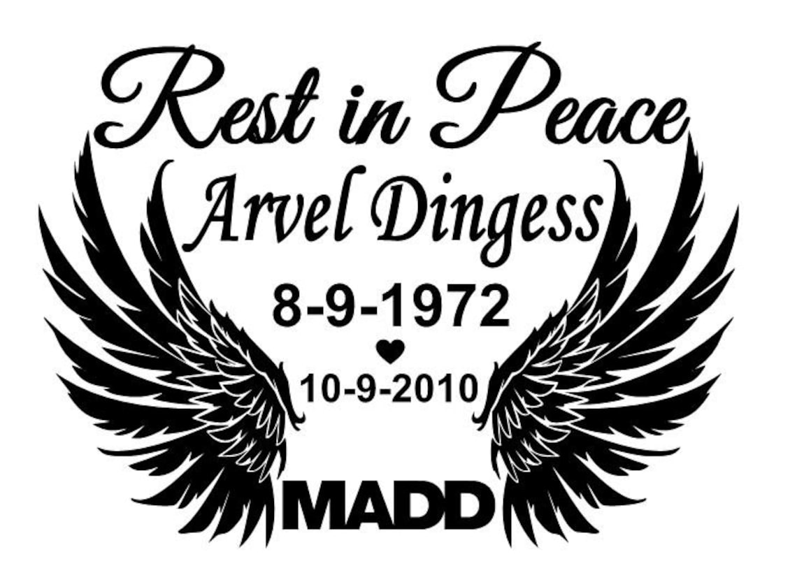 Rest in Peace Window Decal Passed Away Decal Remembrance Etsy