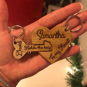 Key to my heart keychain, Valentines Day gift, Gifts for boyfriend, Gifts for girlfriend, gifts for her, gifts for him, anniversary gift image 4