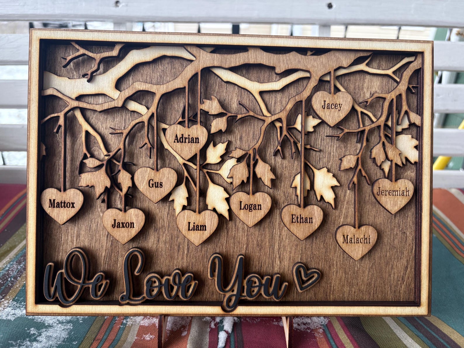 Personalized Family Tree Wood Sign With Names | Custom Wooden Wall or ...