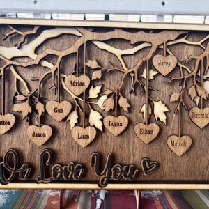 Personalized Family Tree Wood Sign With Names | Custom Wooden Wall or ...