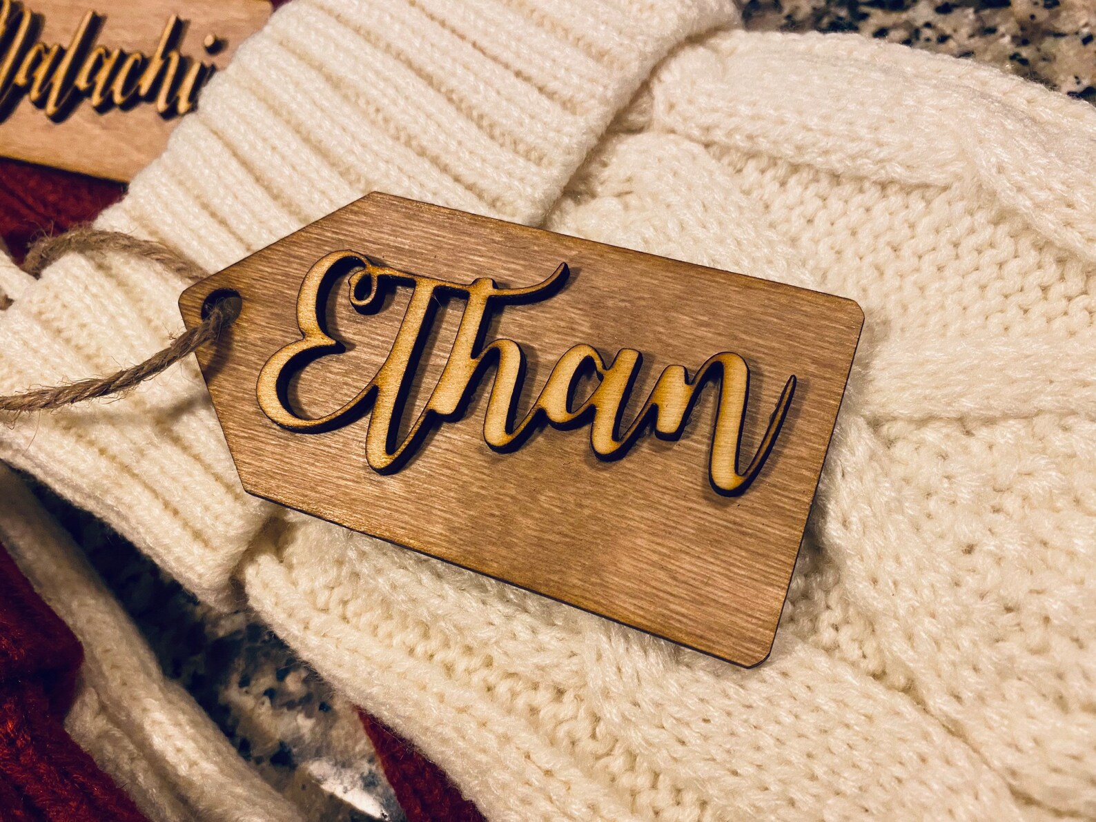 3D Layered Wood Stocking Name Tags Stocking Name Tags Wooden Etsy