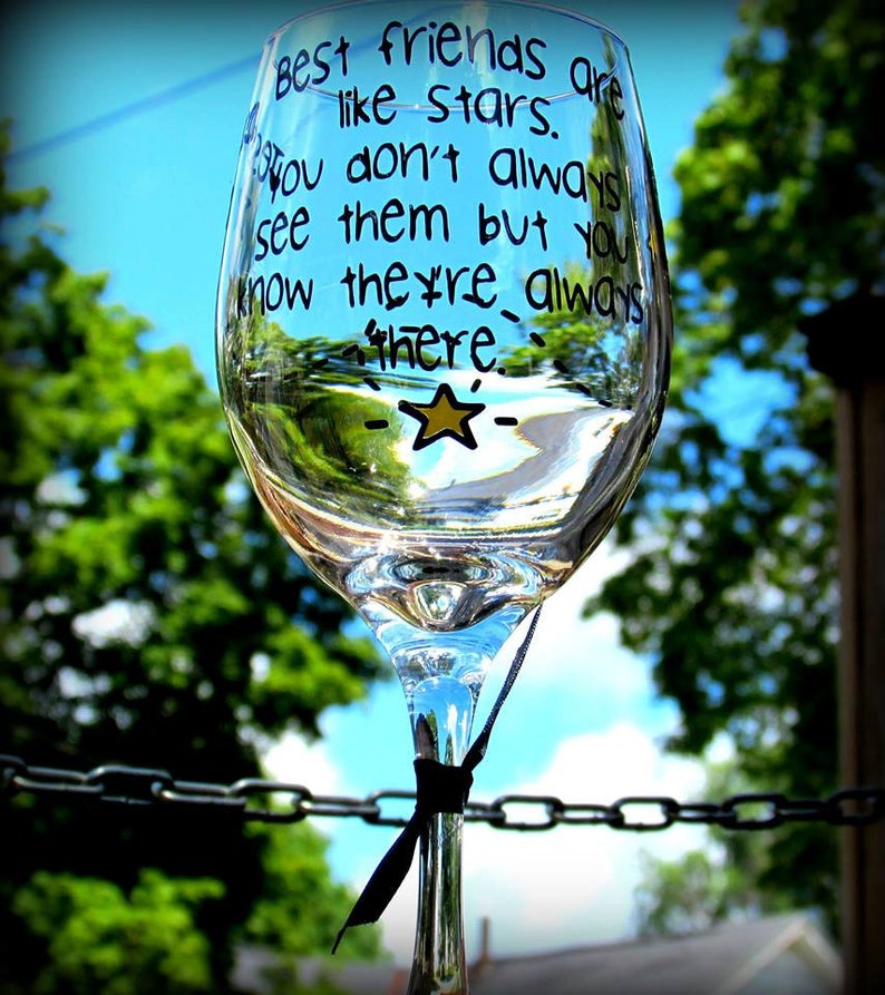 Best Friend Gift 20 oz personalized wine glass long