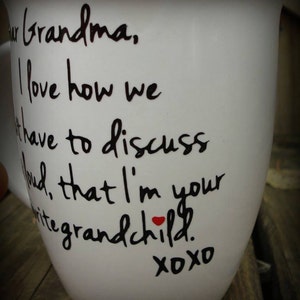 Dear Grandma Favorite Grandchild Custom Made Coffee Mug, Grandma Gift, Grandpa Gift, Personalized Coffee or Tea Mugfast Shipping image 5