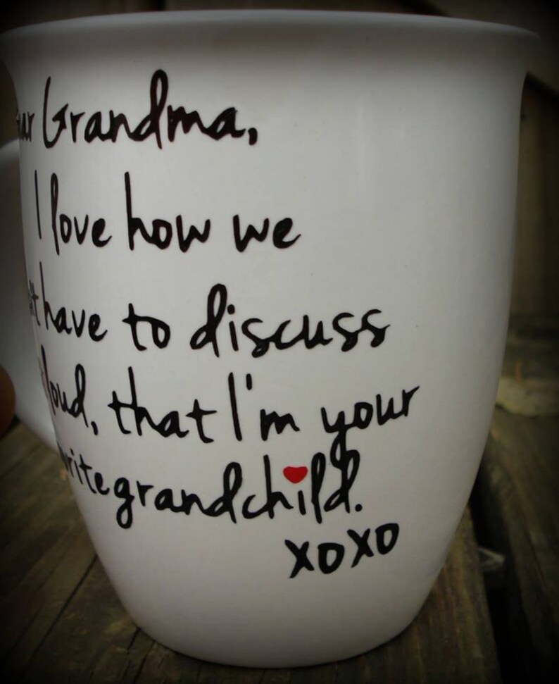 Dear Grandma Favorite Grandchild Custom Made Coffee Mug, Grandma Gift, Grandpa Gift, Personalized Coffee or Tea Mugfast Shipping image 5