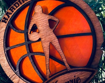 Personalized basketball ornament, basketball gift, basketball ornament