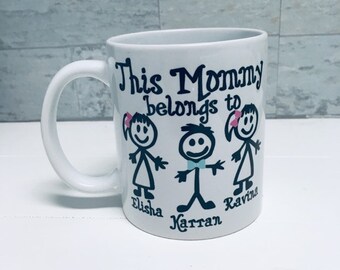 This Mommy belongs to mug, Personalized Mom mug, Custom Mommy Coffee cup, Gift for mom, Mom, Mommy, Dad, This Daddy belongs to Coffee Mug