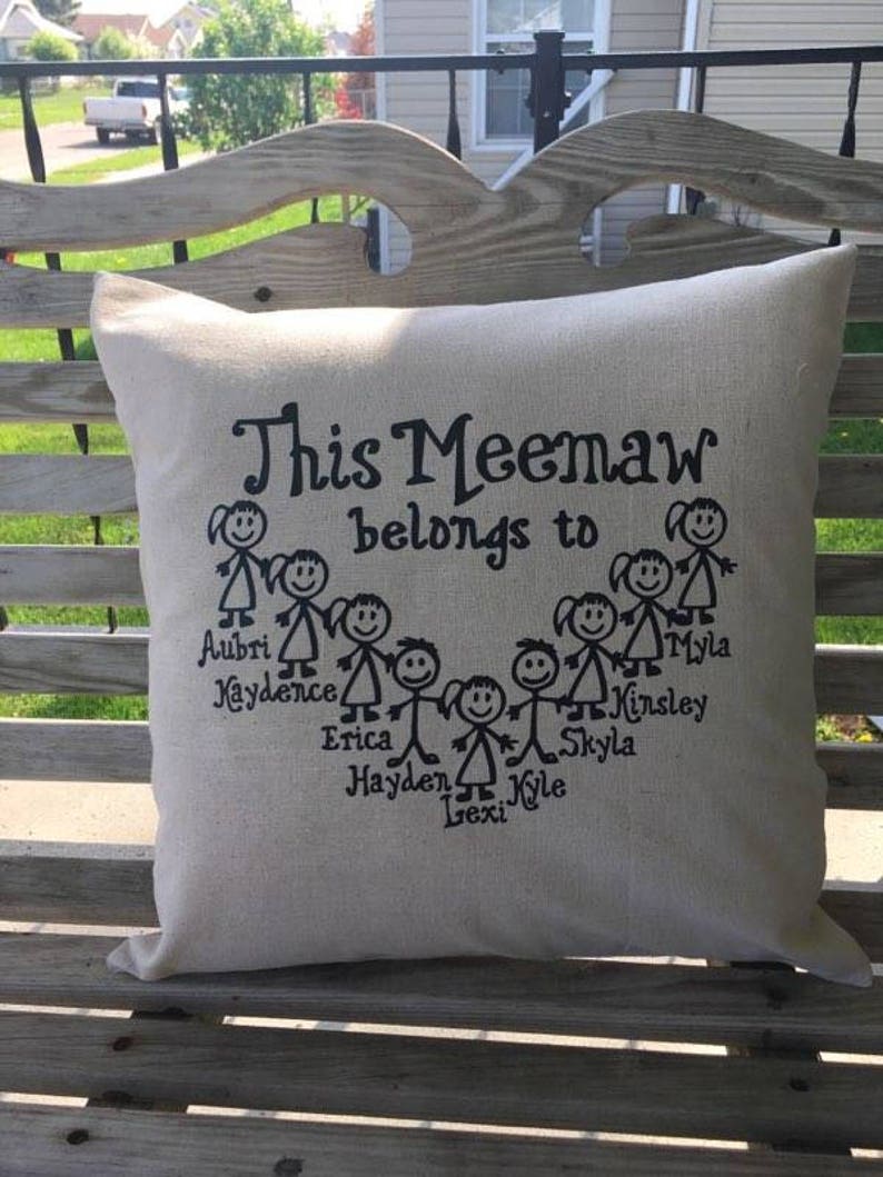 This Grandma Belongs To Personalized Throw Pillow Cover Etsy