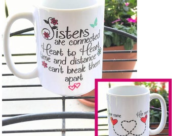 Sisters, Sisters mug, sisters gift, gift for her, gift for sisters, long distance mug, long distance sisters, fast Shipping