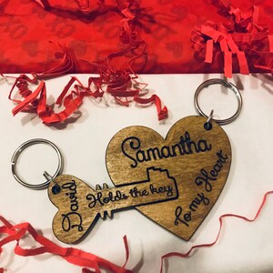 Key to my heart keychain, Valentines Day gift, Gifts for boyfriend, Gifts for girlfriend, gifts for her, gifts for him, anniversary gift image 2