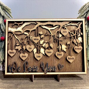 Personalized Family Tree Wood Sign With Names | Custom Wooden Wall or ...
