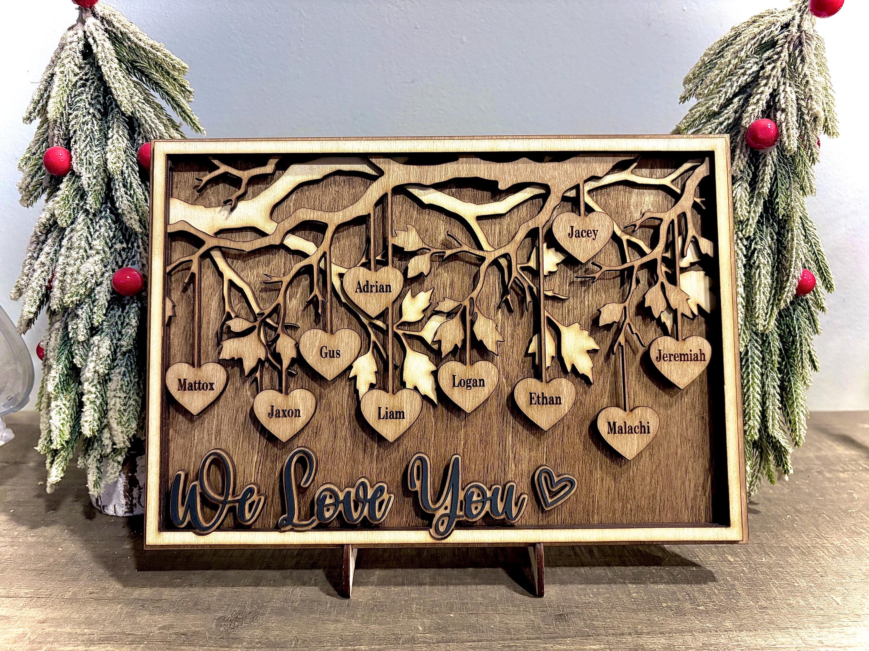 Personalized Family Tree Wood Sign With Names | Custom Wooden Wall or ...