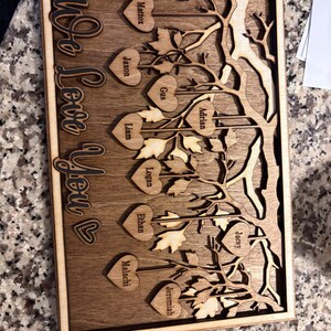 Personalized Family Tree Wood Sign With Names | Custom Wooden Wall or ...