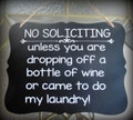 No Soliciting Door Sign, Custom Door Sign, Wine Sign, Laundry Sign, Personalized Sign, Custom Sign, Humor SignFast Shipping