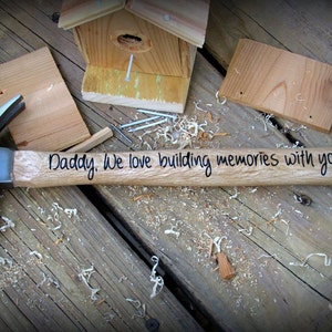 Personalized Hammer Father's Day Gift , Personalized With Dad, Grandpa, Papa, any title. We love building memories with you. With names image 1