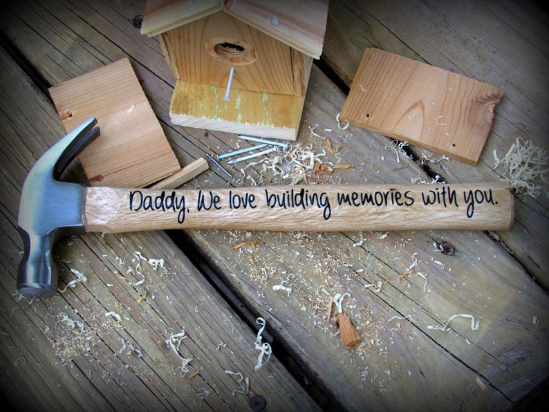 Personalized Hammer Father's Day Gift , Personalized With Dad, Grandpa, Papa, any title. We love building memories with you. With names image 1