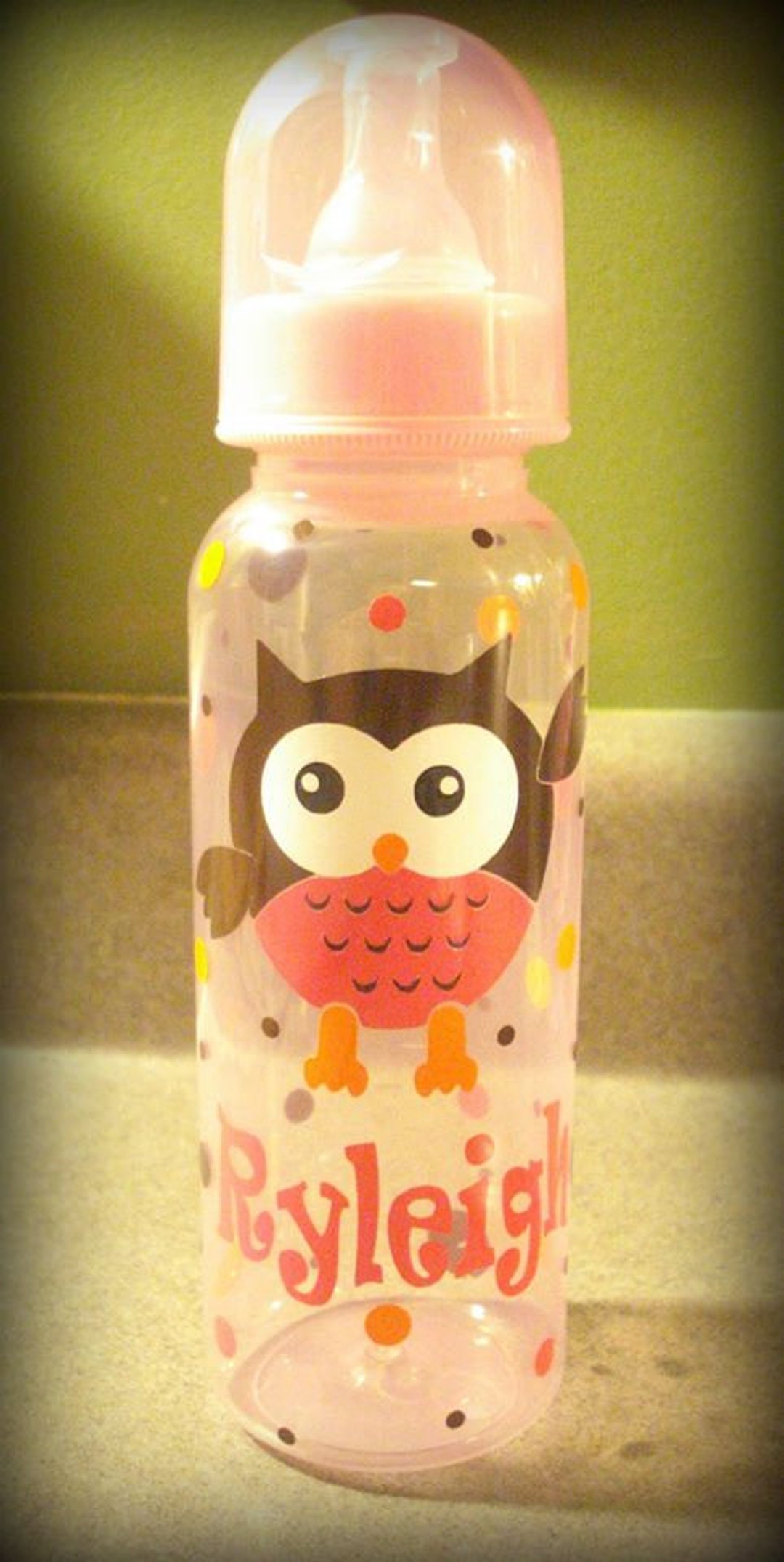 Personalized Owl Baby Bottle Owl Baby Bottle Baby Girl Etsy