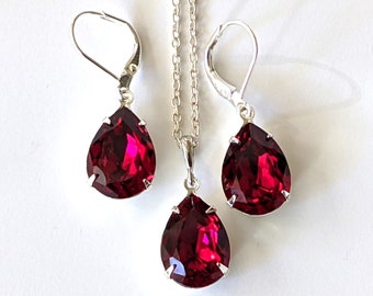 bridal ruby jewellery set